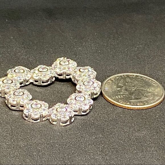 Sterlingsilver Heart pendant with white rhinestone - Picture 5 of 7